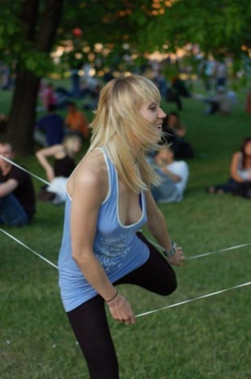 Hard Nipples and Cleavage Sexy Blonde