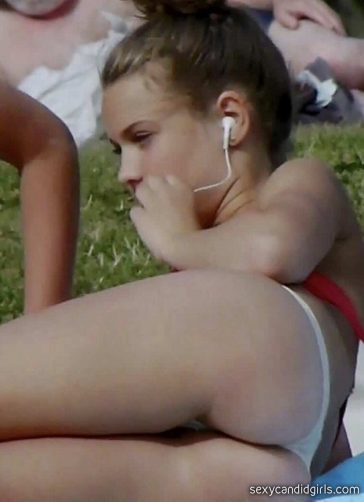 Creepin Teen In Public Park