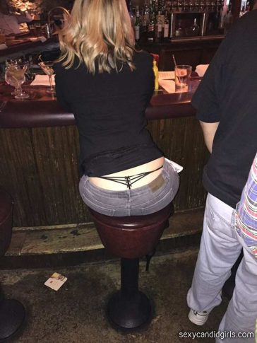 Hot Blonde Whaletail In Jeans