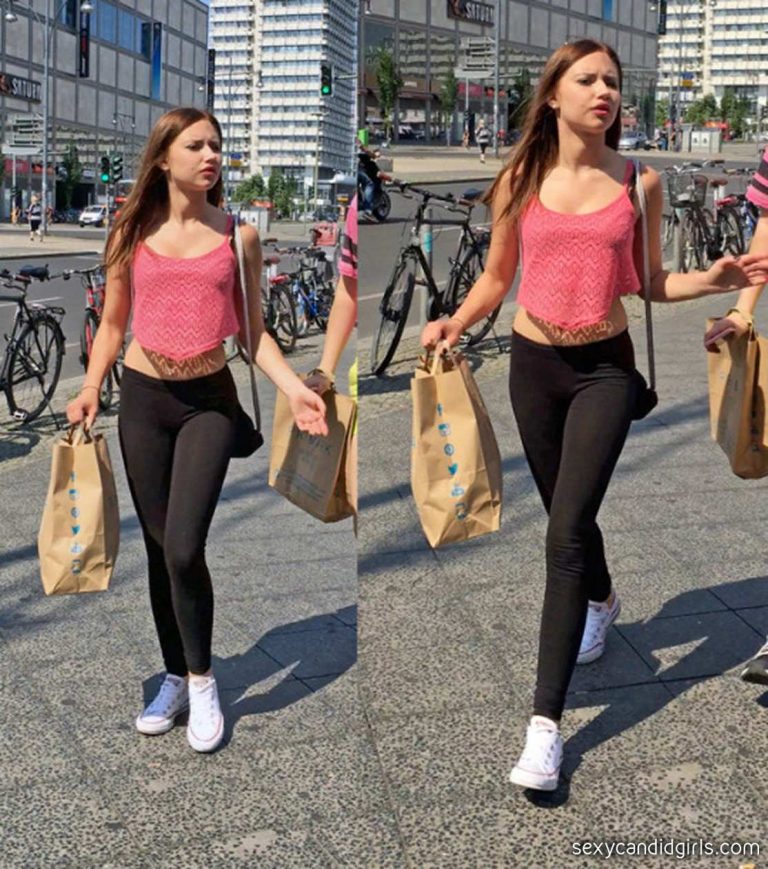 Braless Fit Girl In Tight Yoga Pants – Sexy Candid Girls