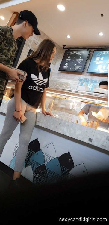 Grey Leggings Cameltoe Teen