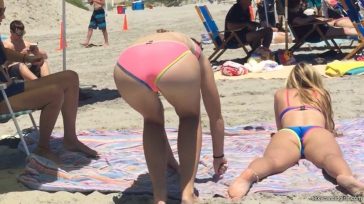 Hot Bikini Blonde Beach Voyeur