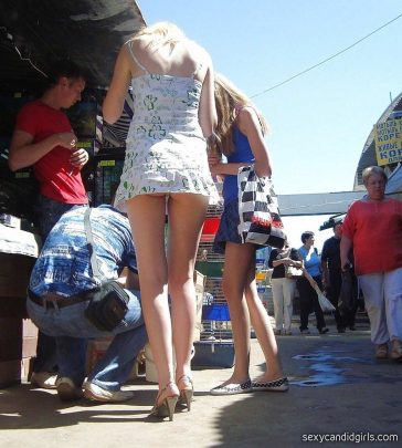 Short Dress Blonde Creepshot