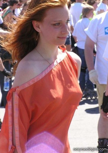 Braless Redhead Girl
