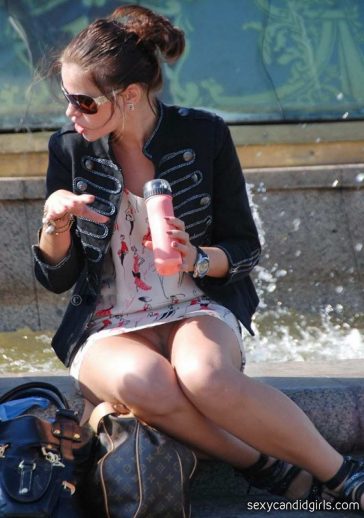 No Panties Upskirt Slut