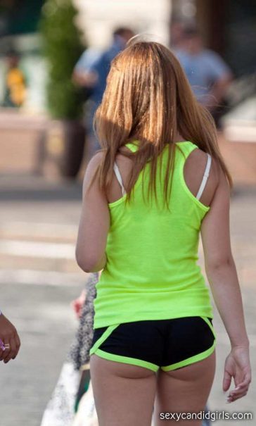 Sport Girl In Spandex Shorts