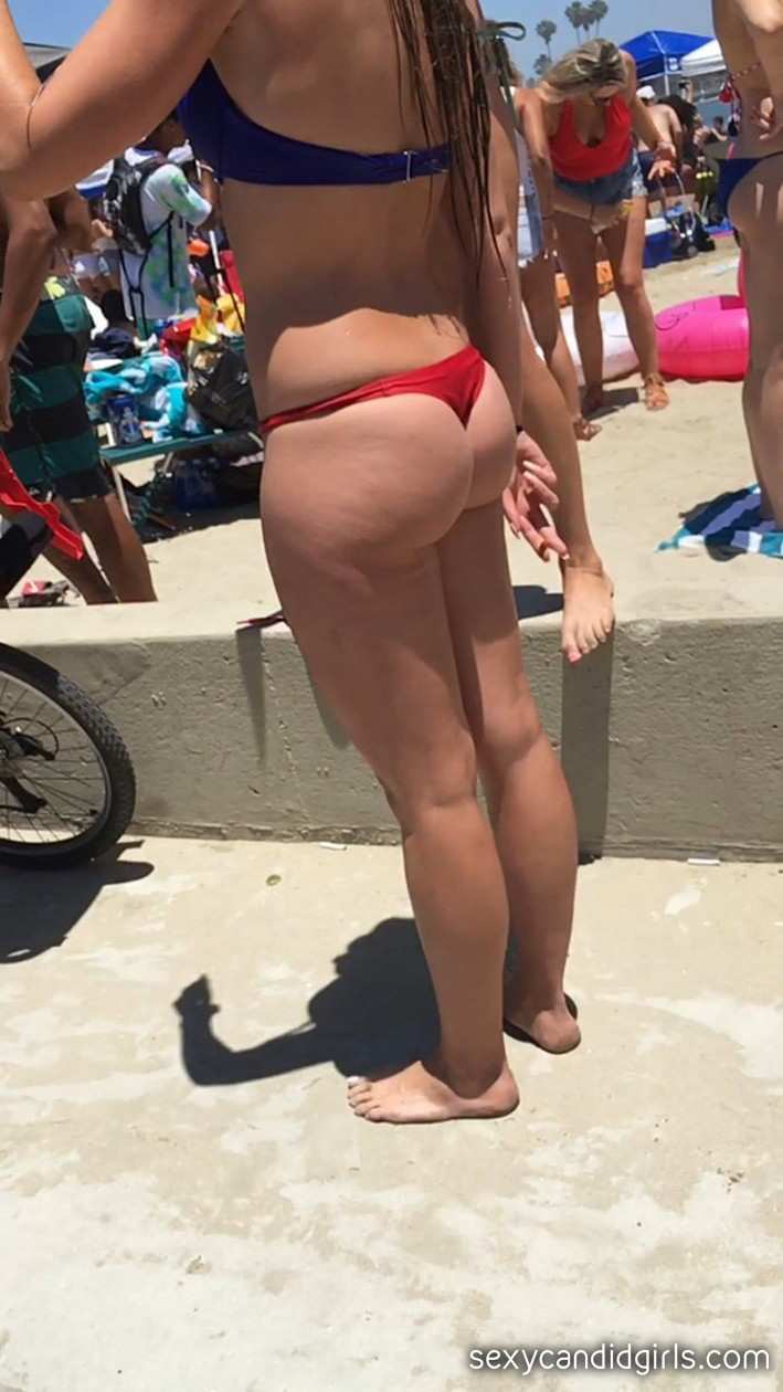Red Bikini Thong Creepshot