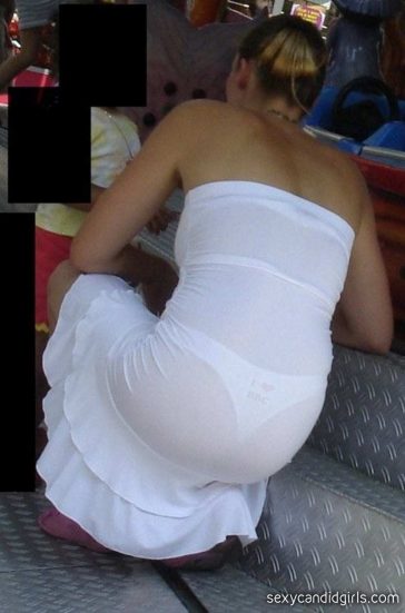 Sexy Mom In See Thru White Dress
