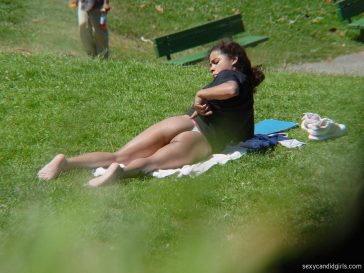 Latina Teen Sunbathing In Thong