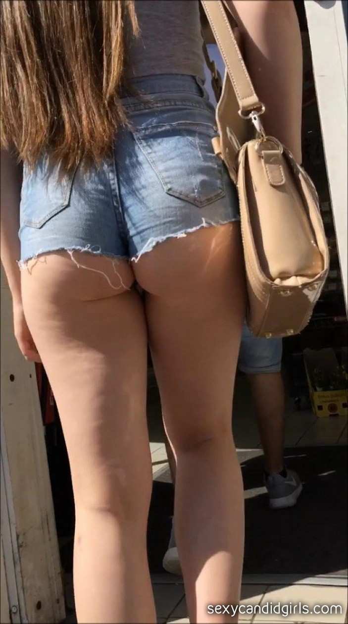 Tight Jean Short Shorts Creepshot Ass.