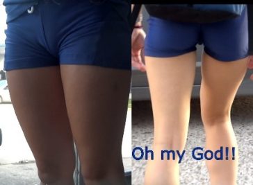 Hot Ass Teen In Blue Shorts and Cameltoe