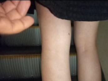 Skirt Lifting In The Subway Upstairs Part2