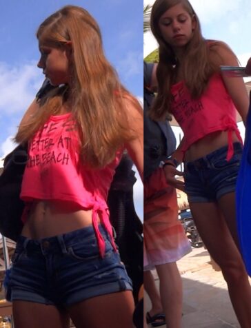 Cute JB In Jean Shorts Candid Booty