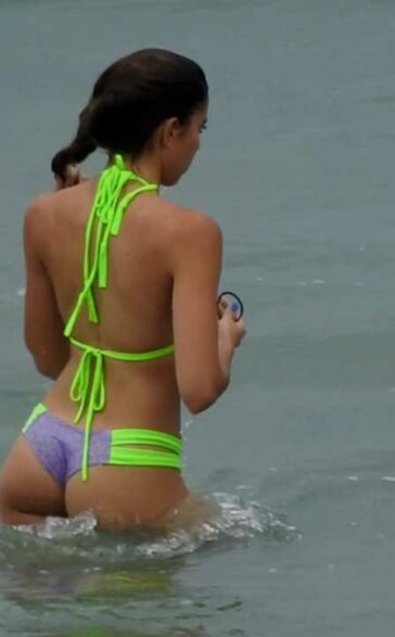 Candid Teen In Thong Beach Voyeur