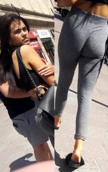 Skinny Teen Candid Leggings