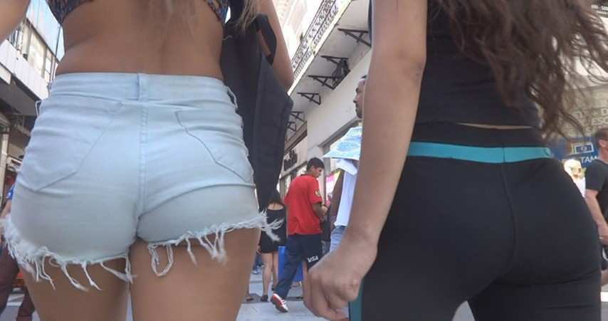 Two Hot Latinas In Shorts and Leggings
