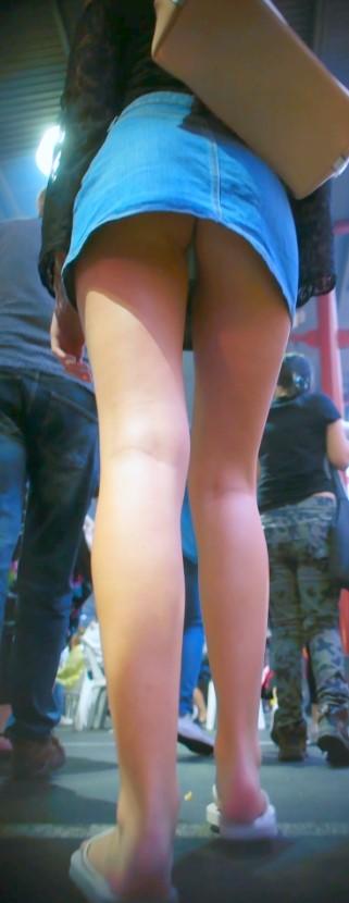 Upskirting a Teen In Thong