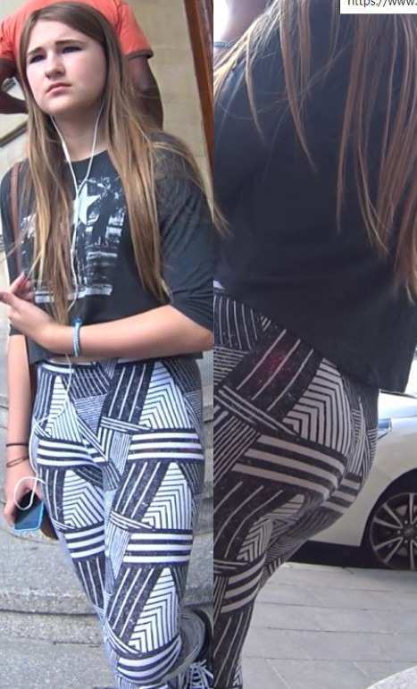 Candid Leggings Young Teen
