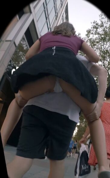 Hot Upskirt On Boyfriends Back