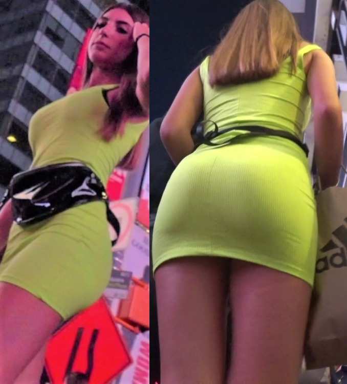 Perfect Body Candid Teen In Tight Dress