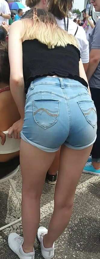 Skinny Teen In Short Shorts and VPL