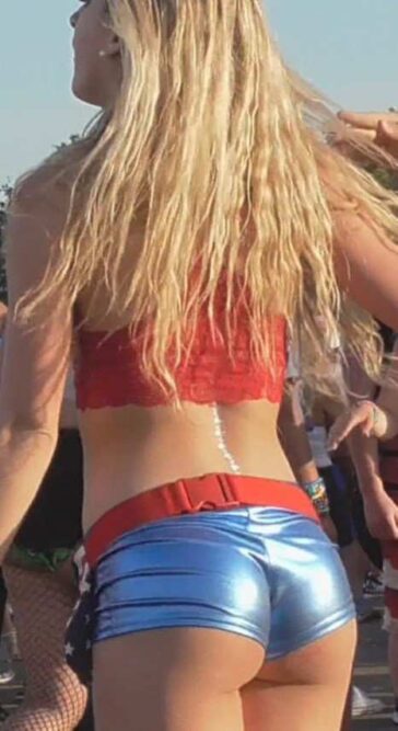 Two Hot Candid Rave Girls Ass