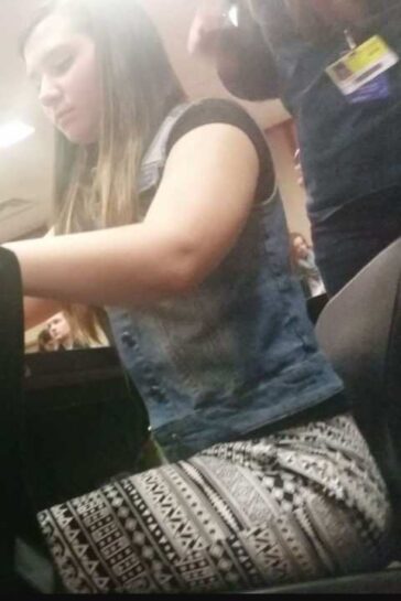 College Teen In Tight Leggings