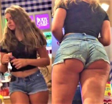 Thick Ass Teen In Denim Shorts