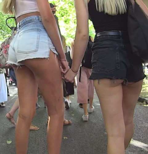 Young Lesbian Teens In Denim Shorts
