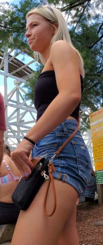 Cute Blonde Teen In Shorts