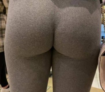 Candid Booty In Grey Leggings