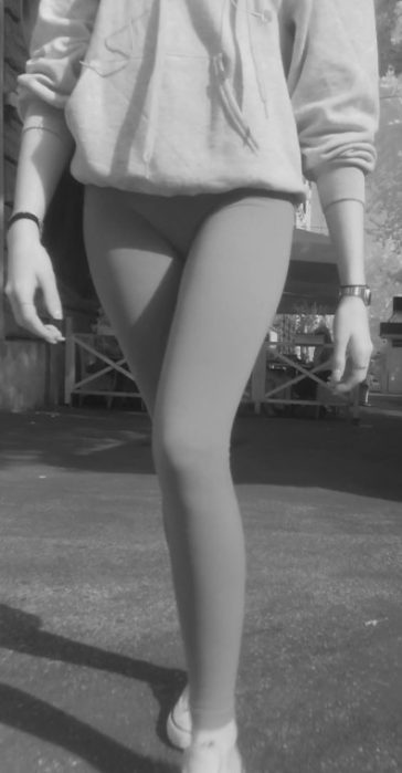 Candid Schoolgirl In Leggings