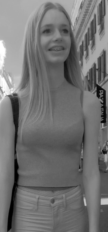 Young Teen With Braces Candid Ass