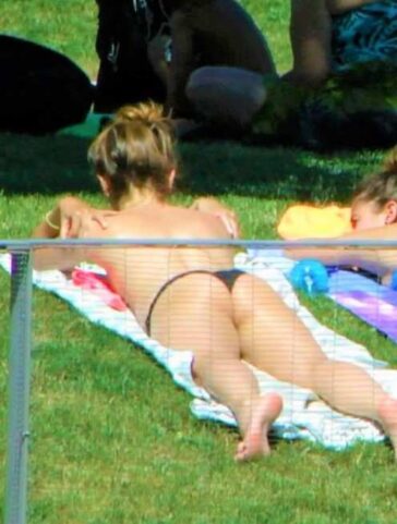 Black Thong Candid Teen Topless