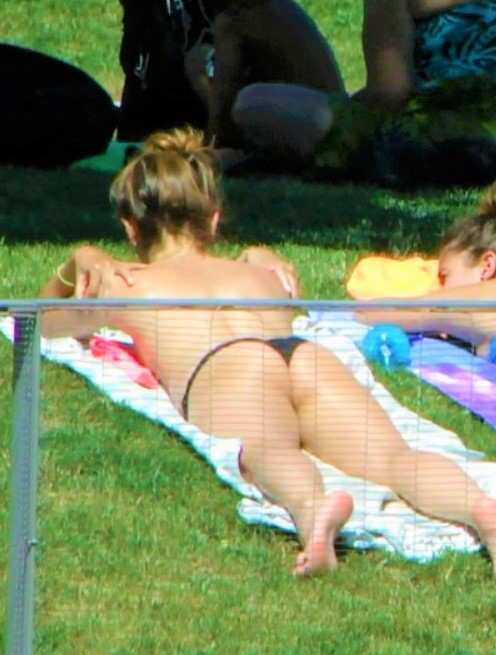 Black Thong Candid Teen Topless