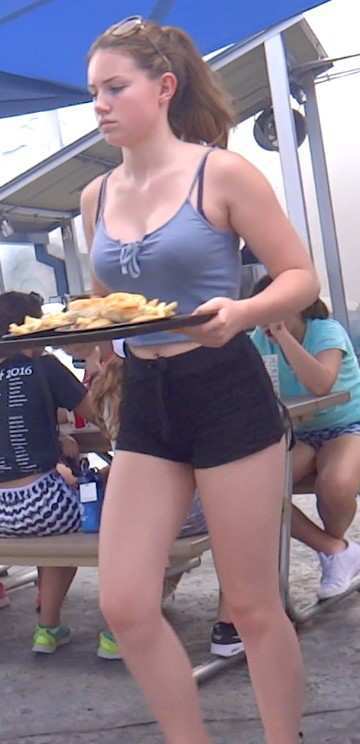 Busty Teen In Shorts Candid Booty