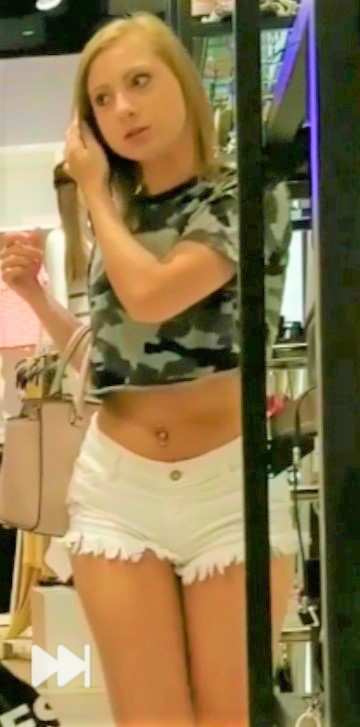 Hot Blonde Teen In Shorts Creepshot Ass