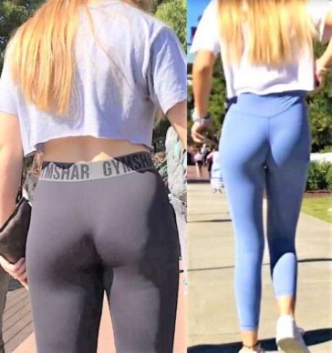 Two Candid Teens In Leggings VTL