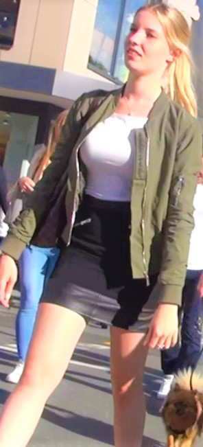 Beautiful Blonde In Black Skirt Creepshot Ass