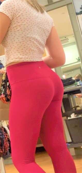 Pink Leggings Teen Candid Ass
