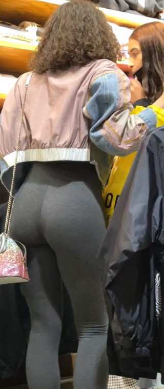 Amazing Candid Ass Teen In Grey Leggings