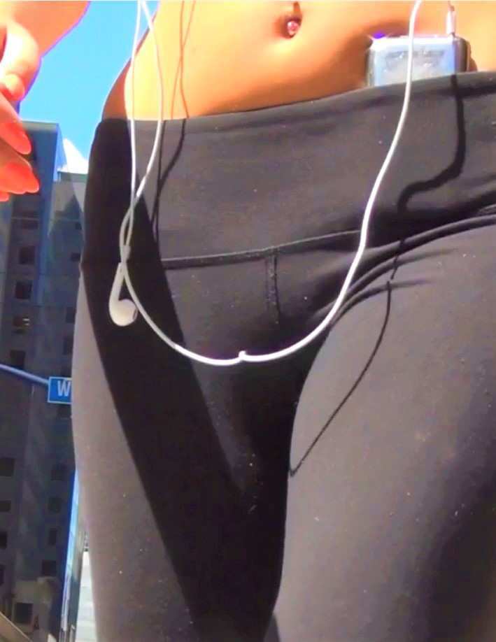 Fit Girl In Black Leggings Creepshot Ass