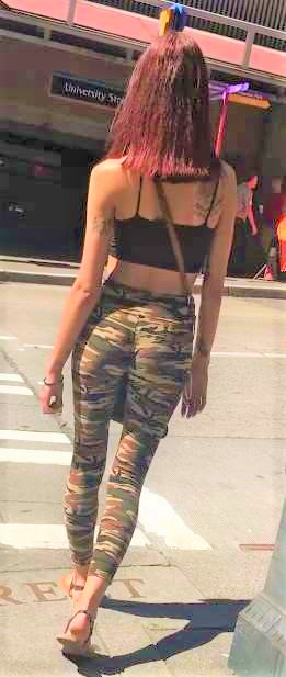 Flat Chest Skinny Teen In Camo Leggings