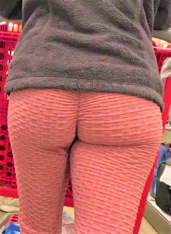 Pink Leggings Sexy Candid Ass Girl
