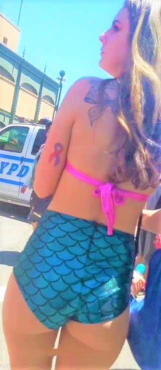 Sexy Mermaid In Shiny Shorts