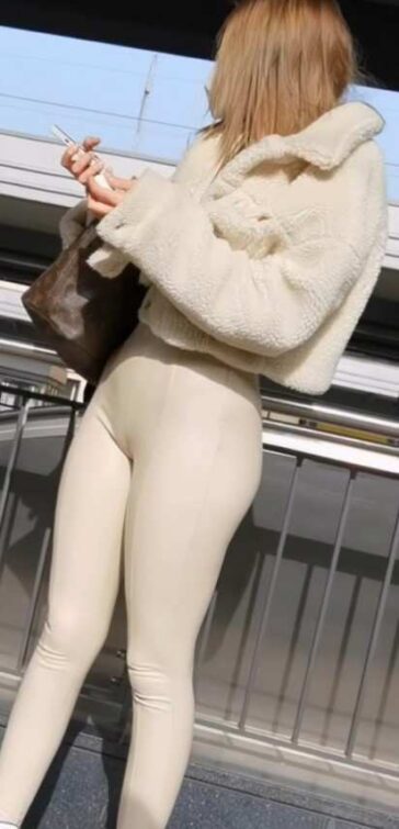 Leather Leggings Girl Candid Ass