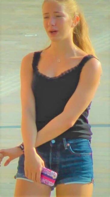 Blonde Teen In Shorts