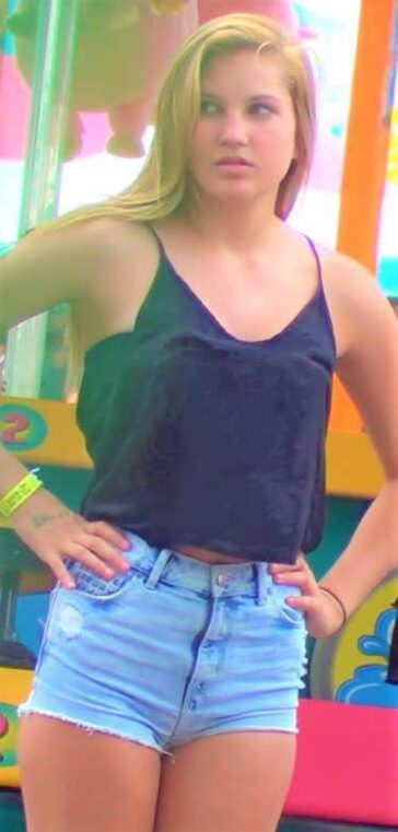 Blonde Teen In Shorts Creepshot