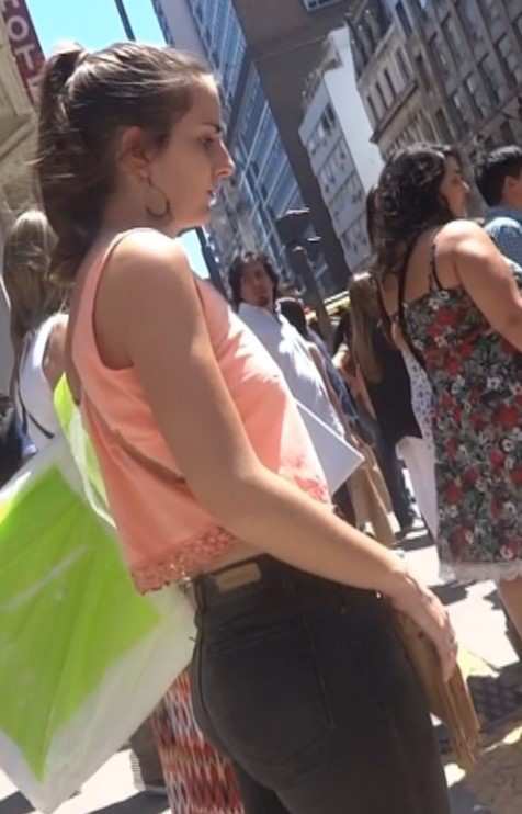 Candid Latina Teen In Tight Jeans