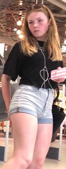 Candid Teens At The Mall